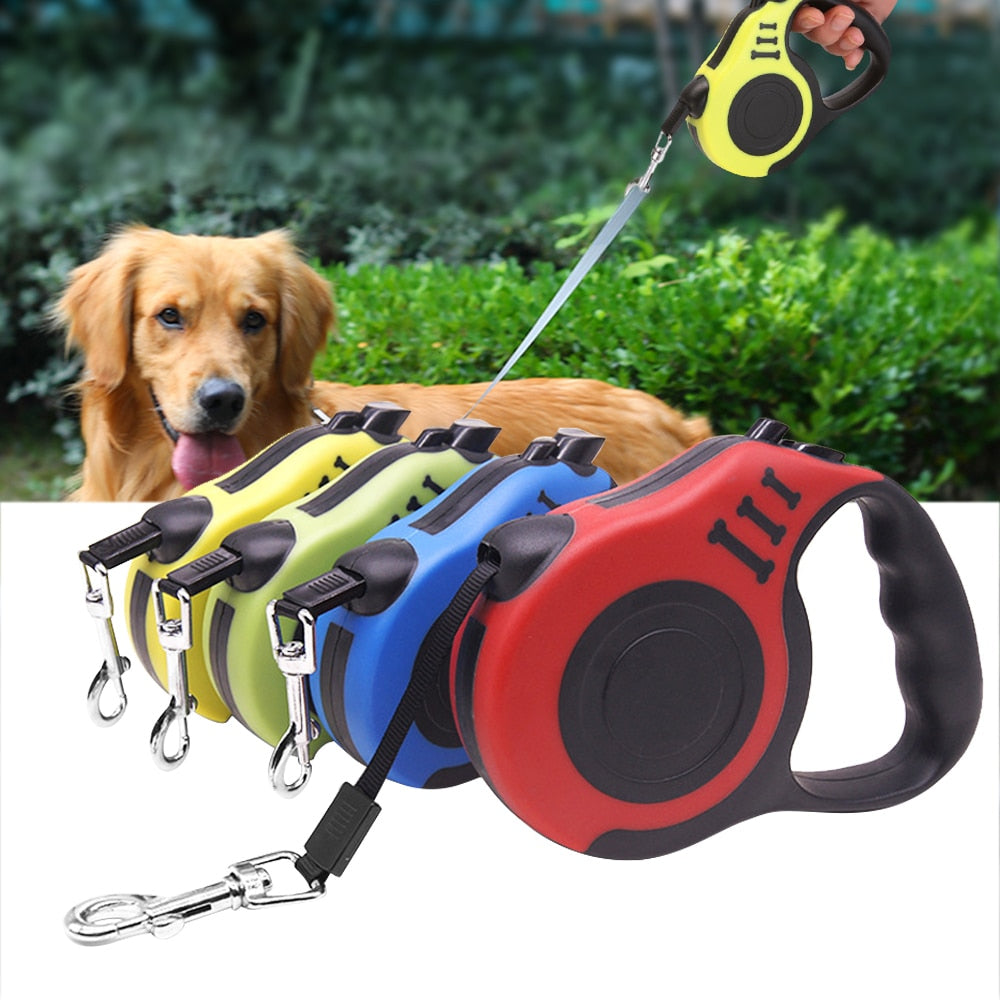 3/5M Durable Dog Leash Automatic Retractable Nylon Leash