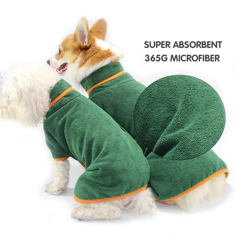 Comfortably Super Absorbent Microfiber Dog Bathrobe